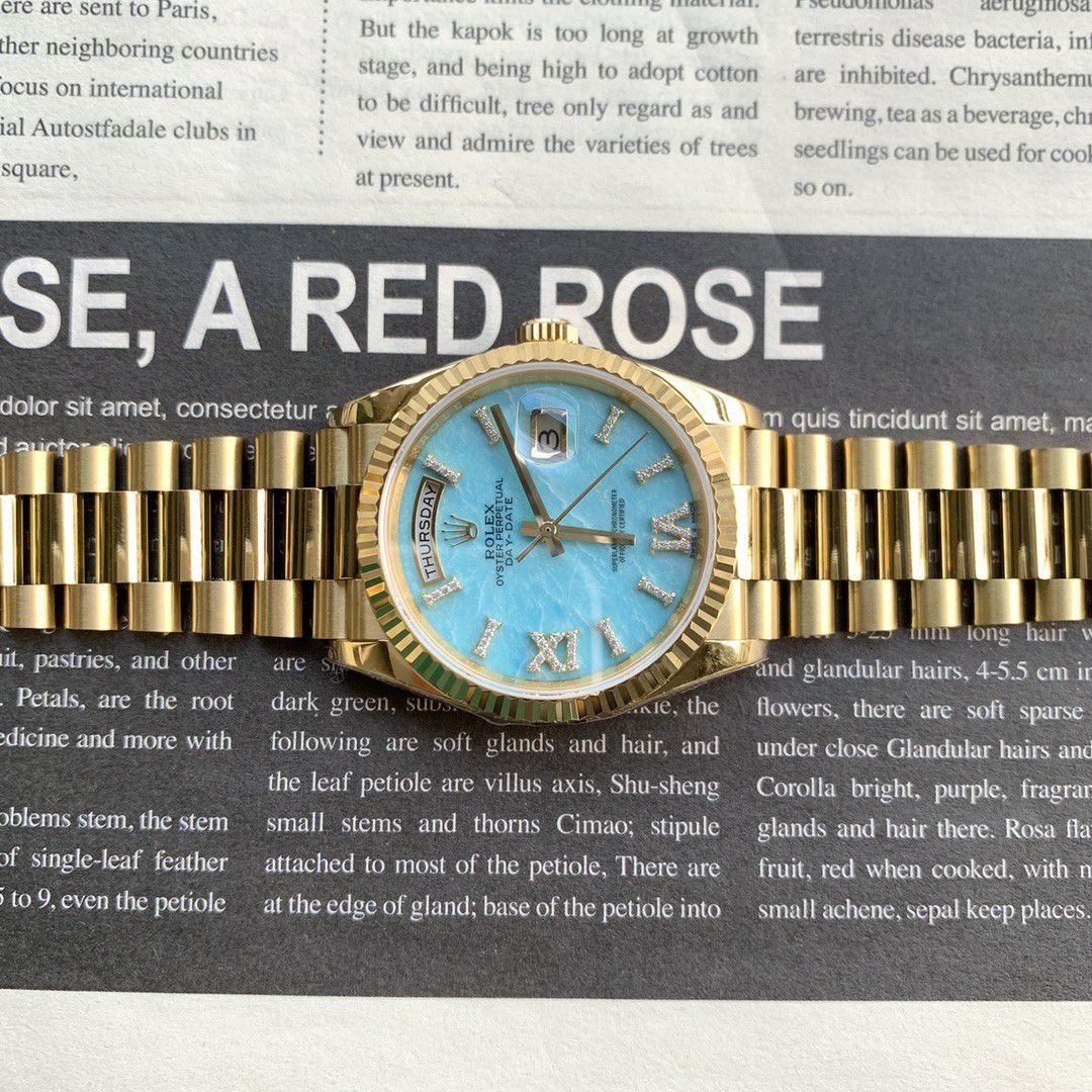 Rolex Day-Date  blue 松石100% replica imitation  watchm128238-0071 watches  / R889