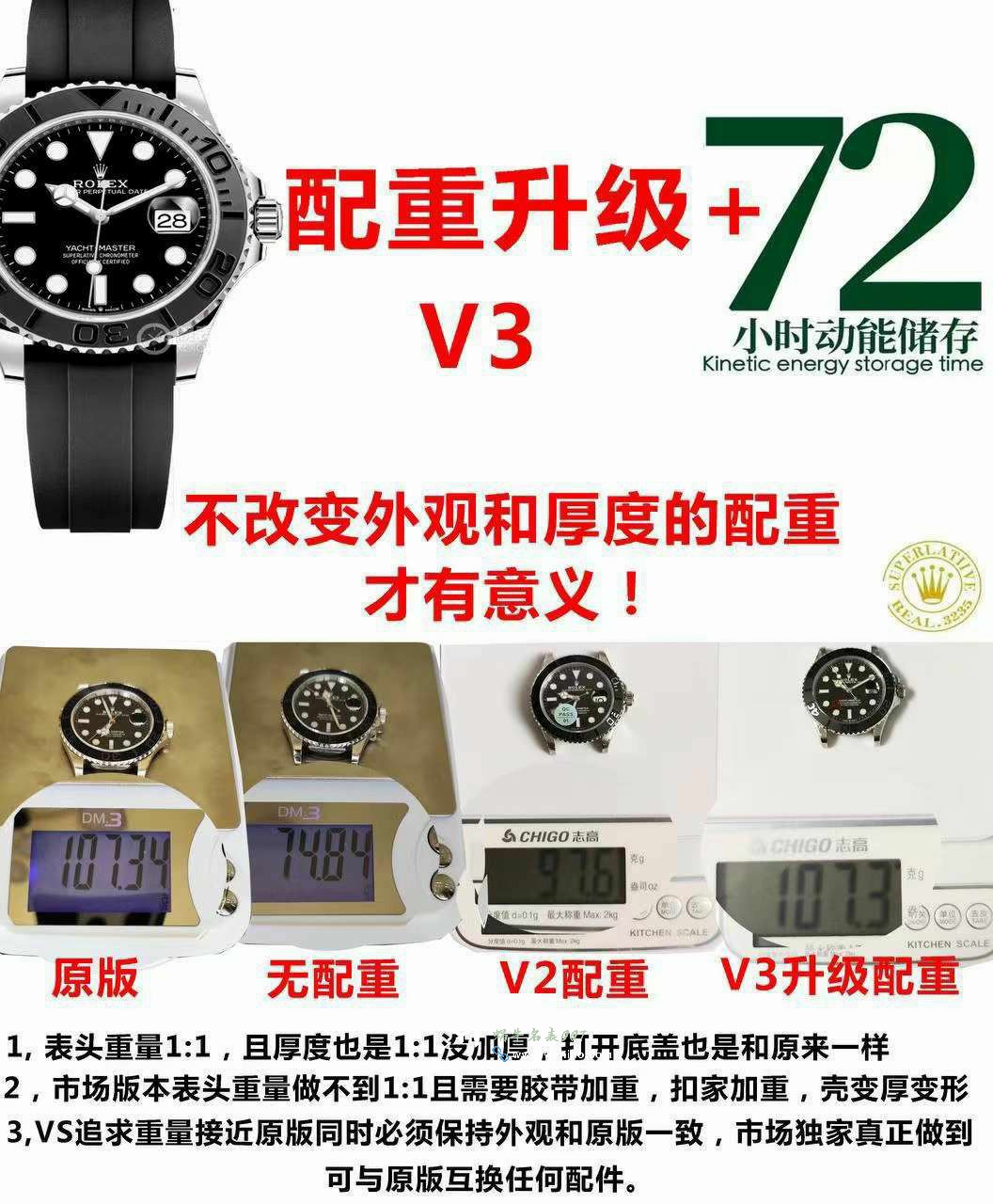 VS Factory V3 Version  latest  Matching weight version Rolex42 Yacht-Master 名仕m226659-0002best replica imitation  watch / R890