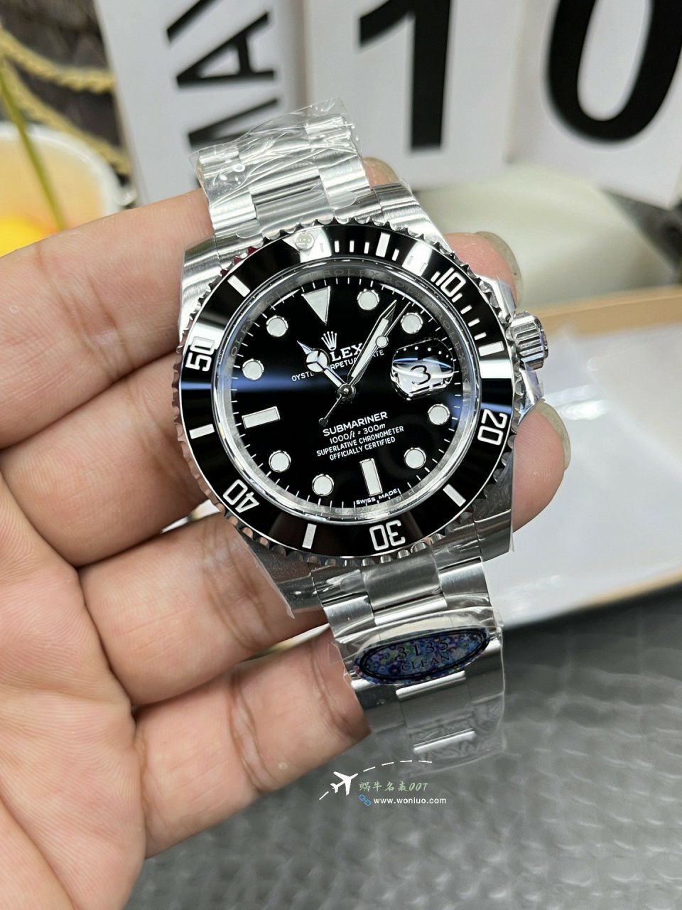 clean Factory Rolex Submariner  series M116610LN-0001  Black dial c Factory   replica imitation  Submariner Date  watch / R896