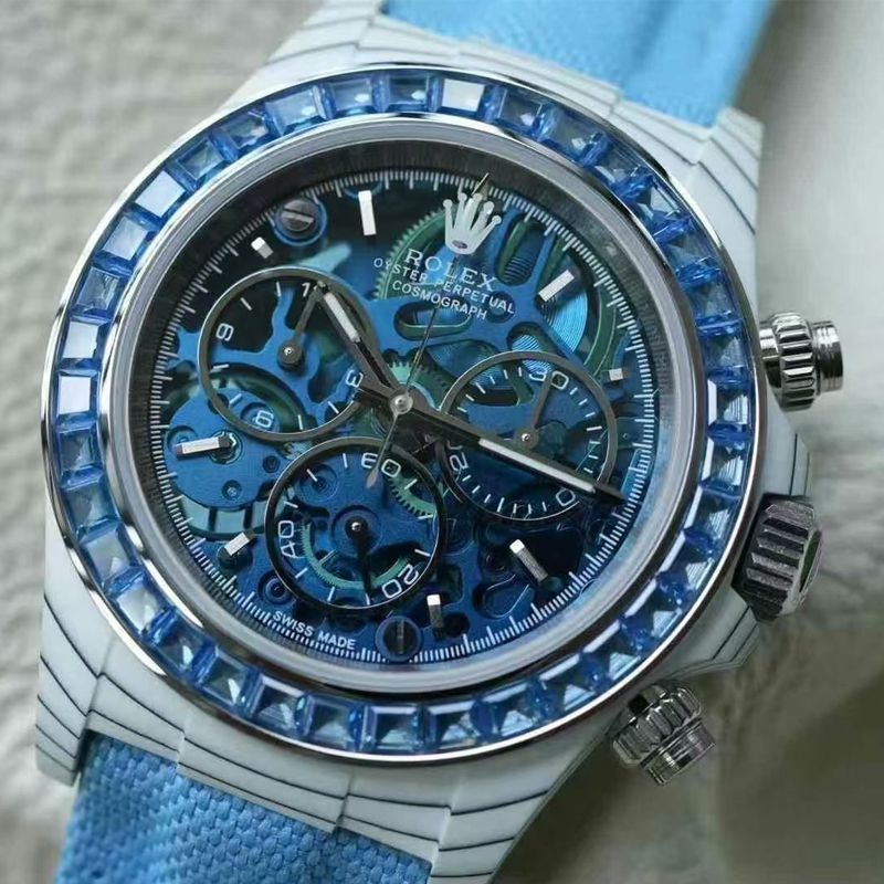 DiW 打造 Rolex Daytona  newest  Customized 款  ice 川 blue  沙漠绿洲4130 Daytona  watch