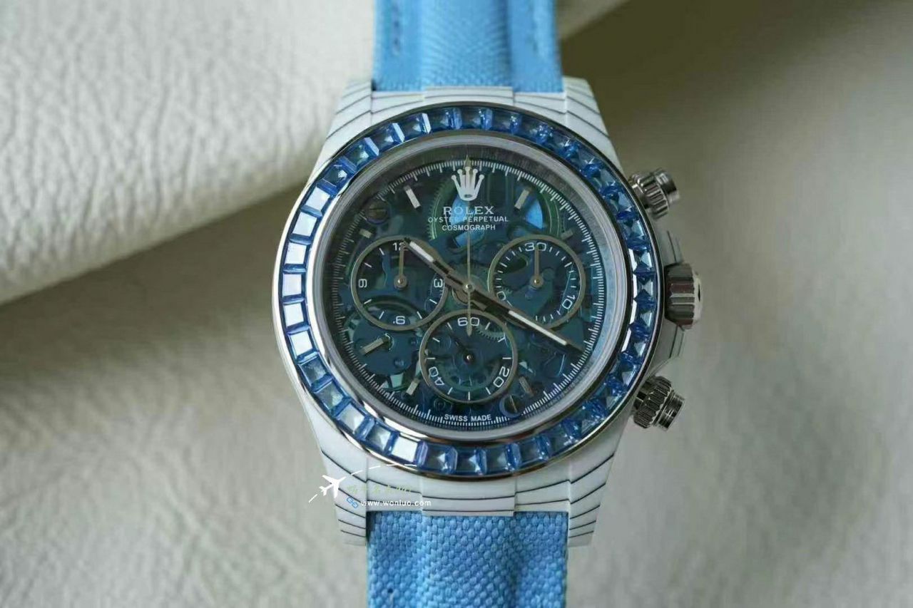 DiW 打造 Rolex Daytona  newest  Customized 款  ice 川 blue  沙漠绿洲4130 Daytona  watch / R902