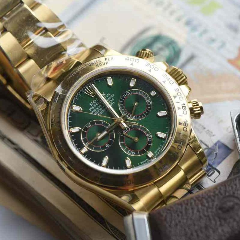 QF Matching weight version 172g Rolex Daytona  Green-faced Gold Daytona   imitation  replica  watchm116508-0013 watches 