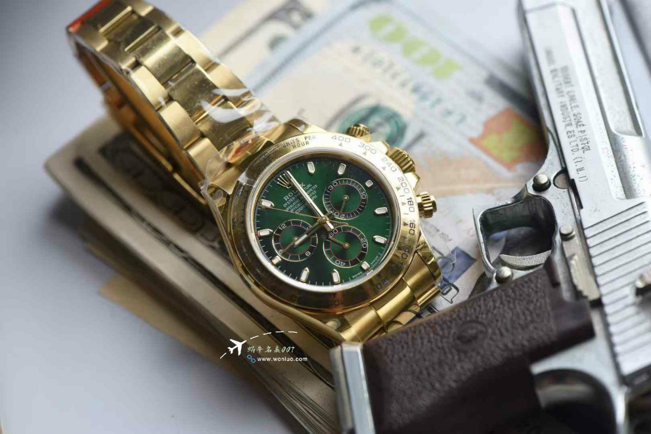 QF Matching weight version 172g Rolex Daytona  Green-faced Gold Daytona   imitation  replica  watchm116508-0013 watches  / R906