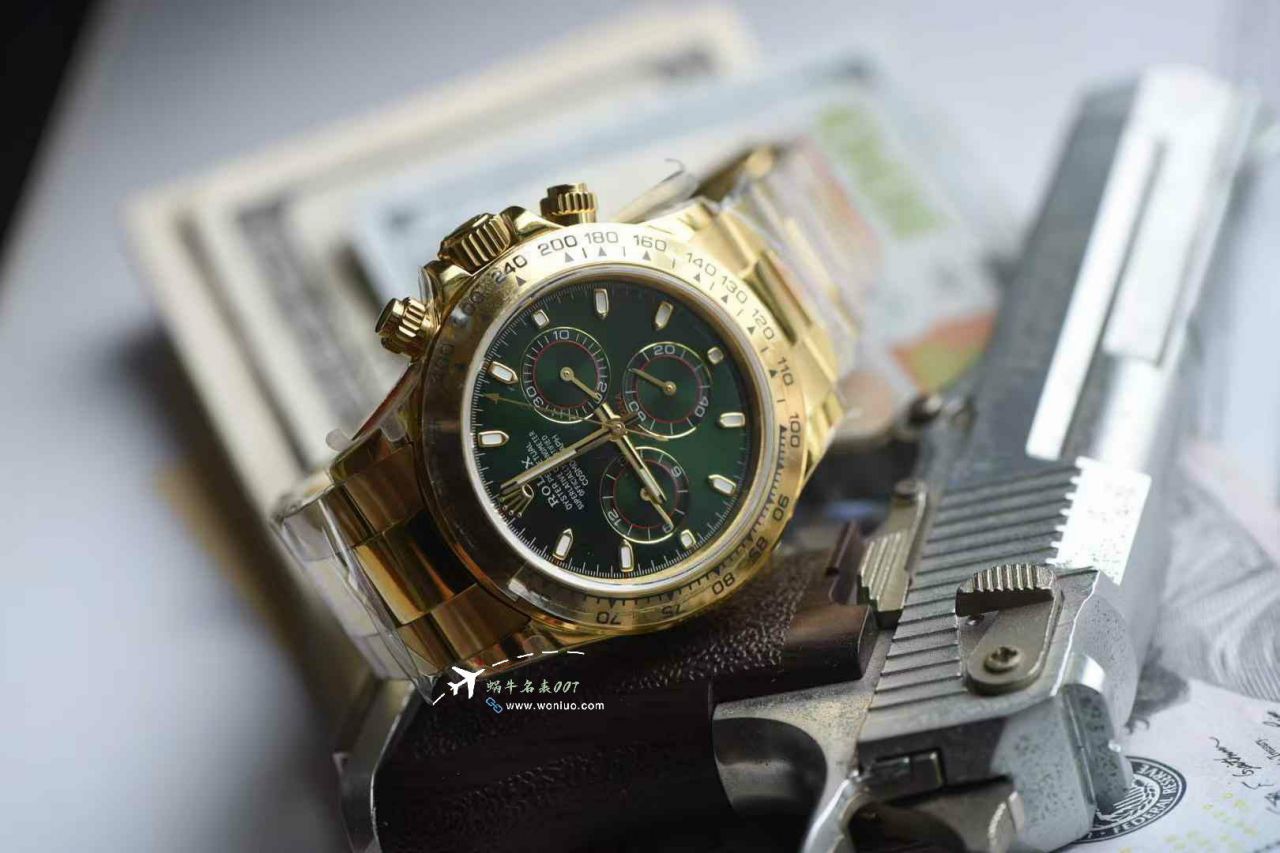 QF Matching weight version 172g Rolex Daytona  Green-faced Gold Daytona   imitation  replica  watchm116508-0013 watches  / R906