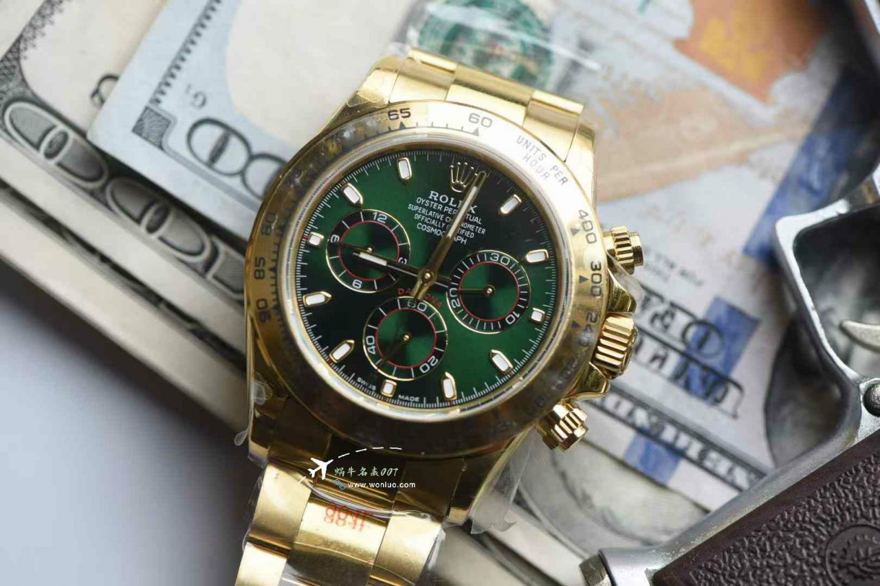 QF Matching weight version 172g Rolex Daytona  Green-faced Gold Daytona   imitation  replica  watchm116508-0013 watches  / R906