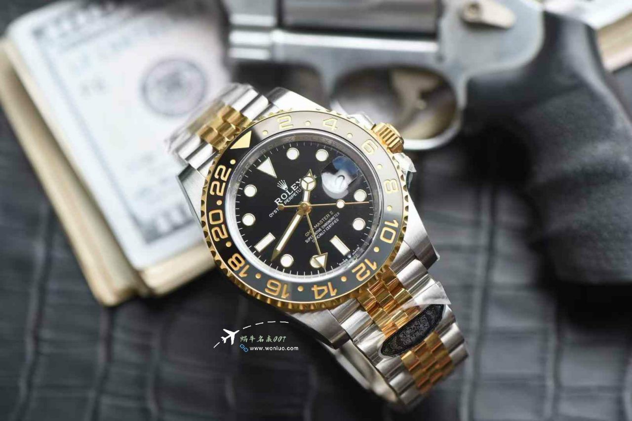 Clean Rolex GMT-Master GMT Two-Tone Gold  Preserved egg bezel    replica imitation  watchm126713grnr-0001 watches  / R908