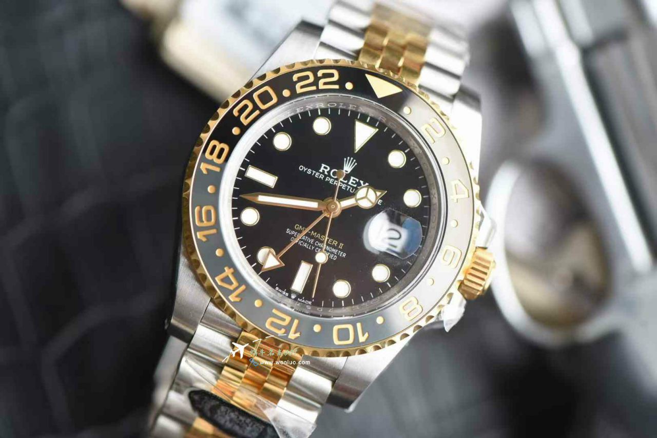 Clean Rolex GMT-Master GMT Two-Tone Gold  Preserved egg bezel    replica imitation  watchm126713grnr-0001 watches  / R908