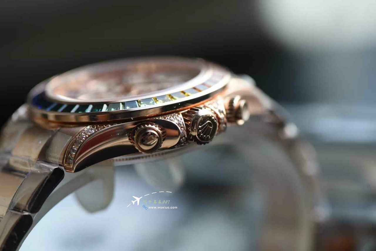  Ultra-high-end  Customized Rolex Gold-plated complete Moissanite  Matching weight version 4130 Rainbow Daytona 116595rbow-0004TOP replica imitation  Daytona  watches  / R909