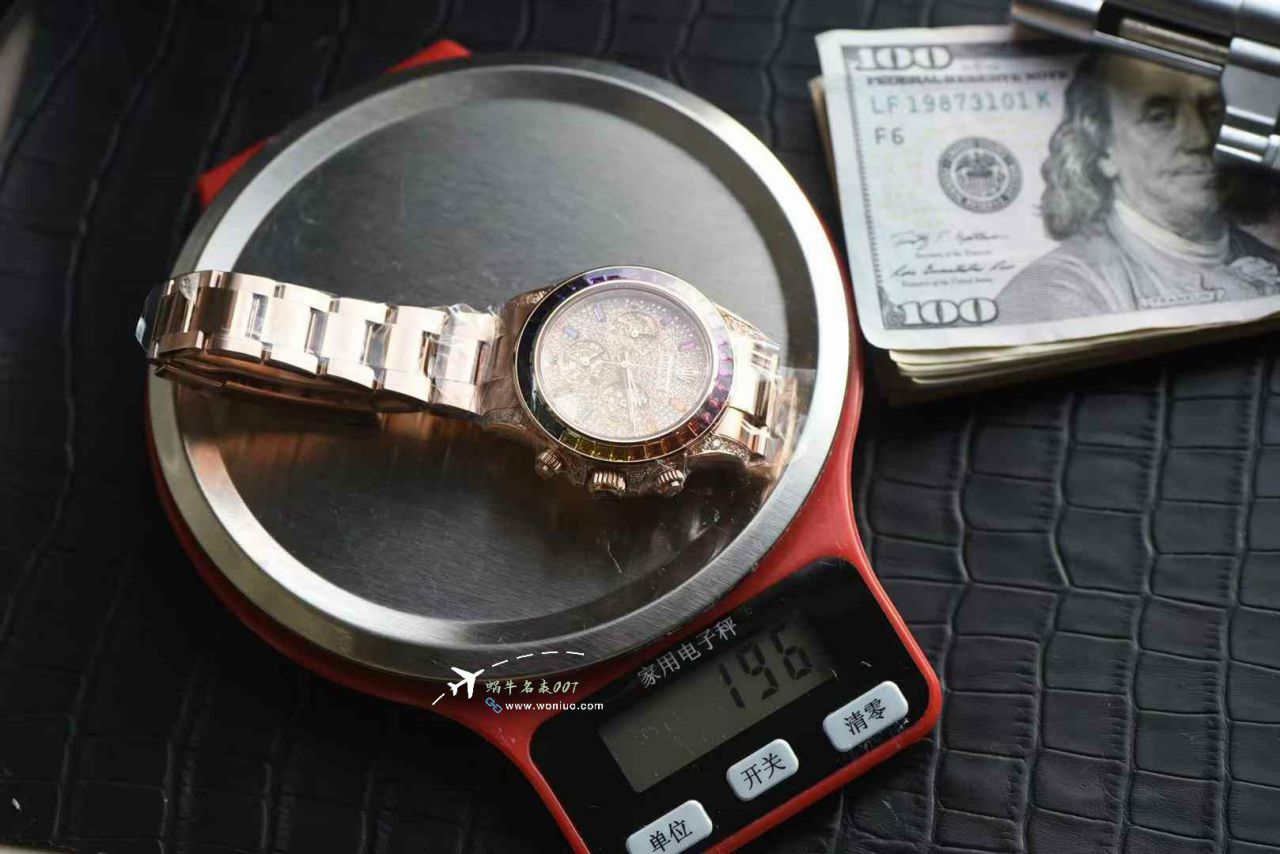  Ultra-high-end  Customized Rolex Gold-plated complete Moissanite  Matching weight version 4130 Rainbow Daytona 116595rbow-0004TOP replica imitation  Daytona  watches  / R909