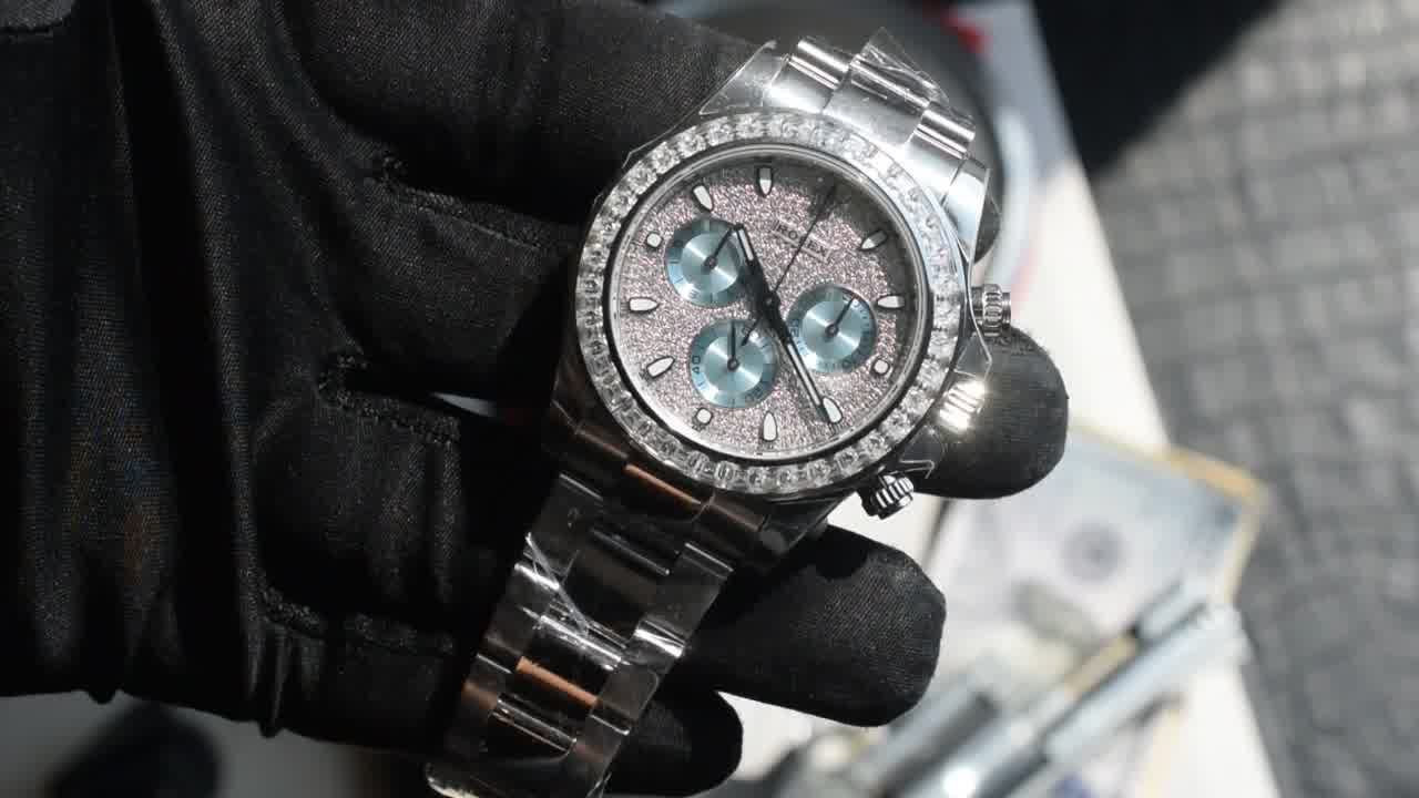  Customized  Deluxe Heavy Edition Rolex Cosmograph  ice   blue circle Daytona  replica imitation 116576TBR watches  / R931