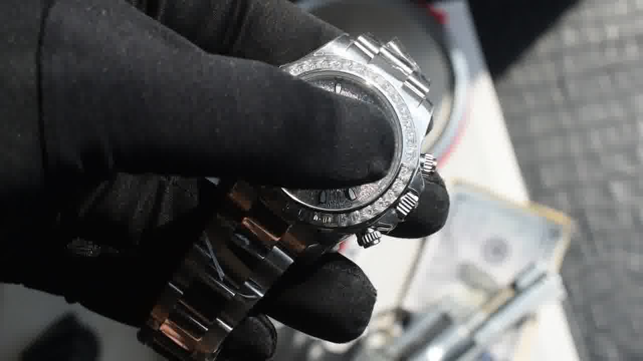  Customized  Deluxe Heavy Edition Rolex Cosmograph  ice   blue circle Daytona  replica imitation 116576TBR watches  / R931