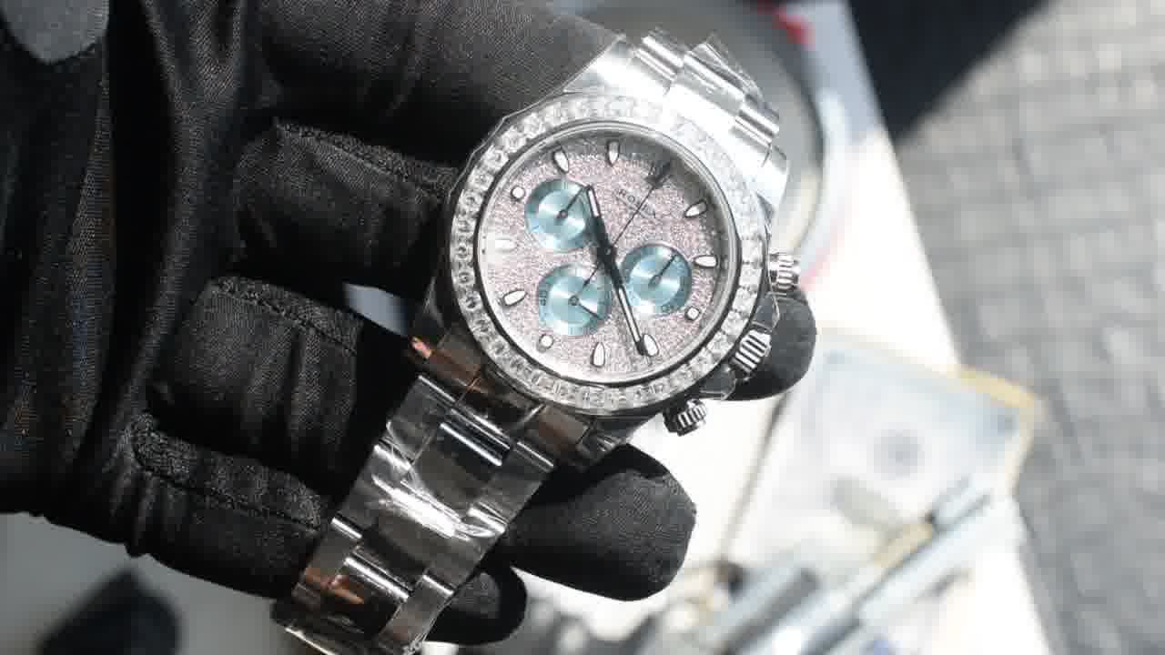  Customized  Deluxe Heavy Edition Rolex Cosmograph  ice   blue circle Daytona  replica imitation 116576TBR watches  / R931