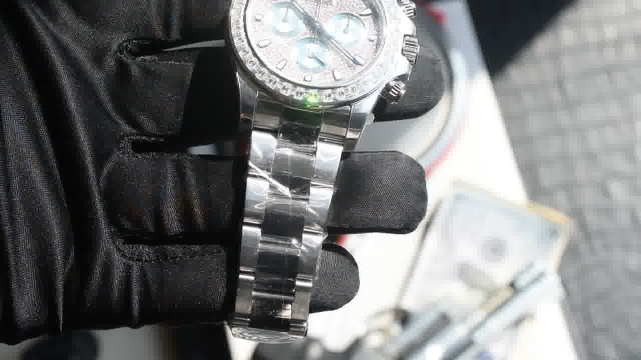  Customized  Deluxe Heavy Edition Rolex Cosmograph  ice   blue circle Daytona  replica imitation 116576TBR watches  / R931