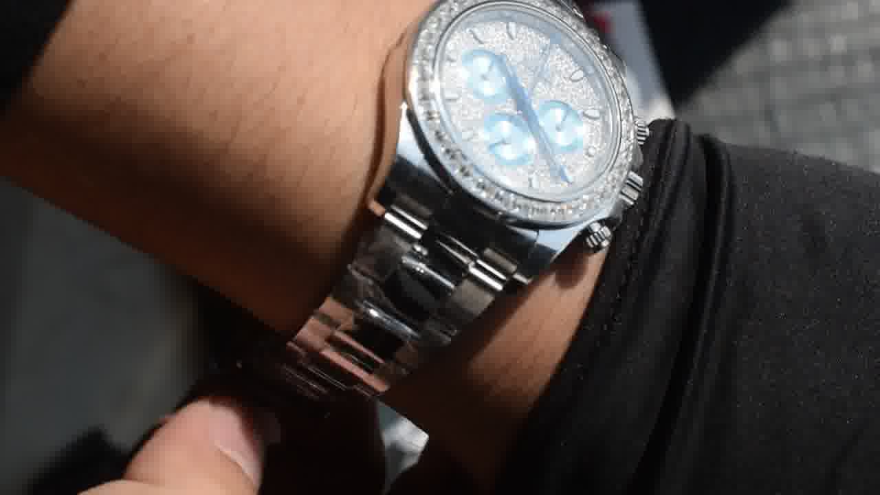  Customized  Deluxe Heavy Edition Rolex Cosmograph  ice   blue circle Daytona  replica imitation 116576TBR watches  / R931