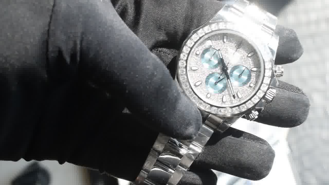  Customized  Deluxe Heavy Edition Rolex Cosmograph  ice   blue circle Daytona  replica imitation 116576TBR watches  / R931