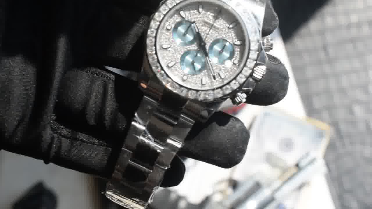  Customized  Deluxe Heavy Edition Rolex Cosmograph  ice   blue circle Daytona  replica imitation 116576TBR watches  / R931