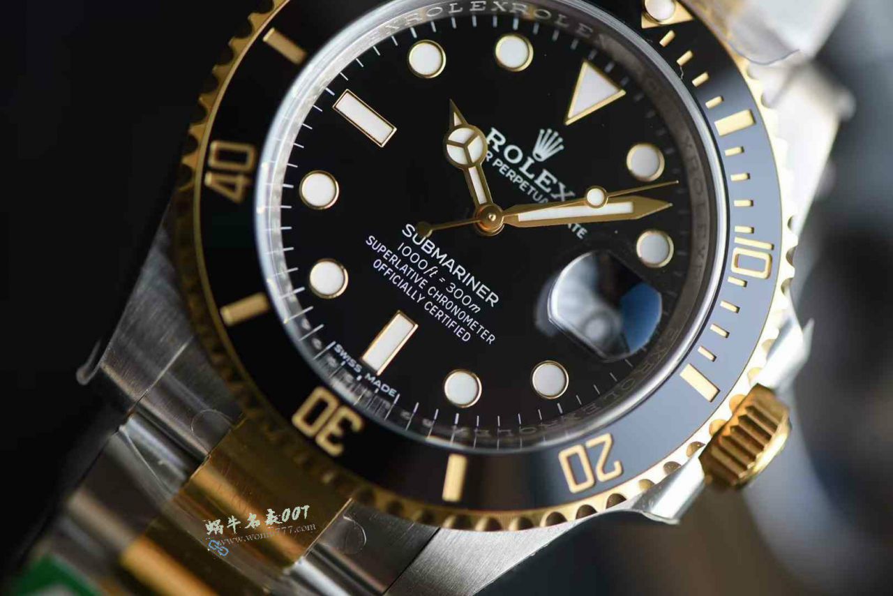 C+ Matching weight version 172 gram  Rolex Submariner  Two-Tone Gold  Submariner Date  replica imitation 116613LN-0001 Black dial  watches  / R939