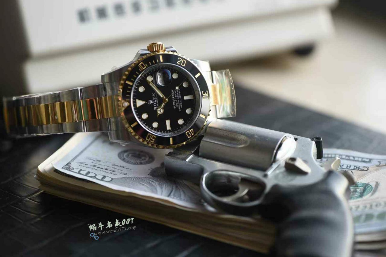 C+ Matching weight version 172 gram  Rolex Submariner  Two-Tone Gold  Submariner Date  replica imitation 116613LN-0001 Black dial  watches  / R939