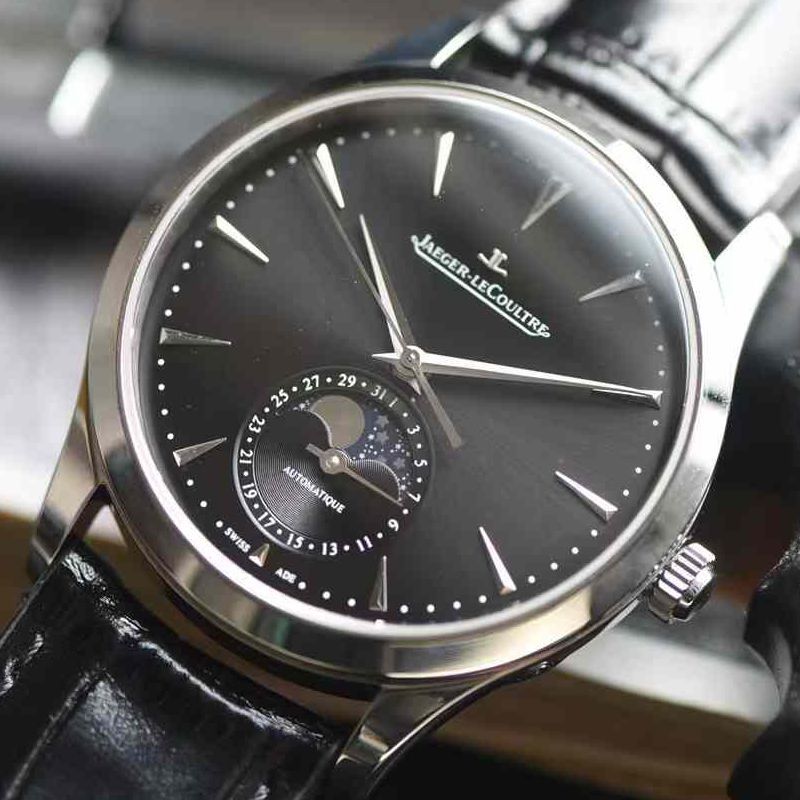  Video review APSJaeger-LeCoultre Moon Phase  Ultra-thin  Master Collection  replica imitation 1368471 watches 