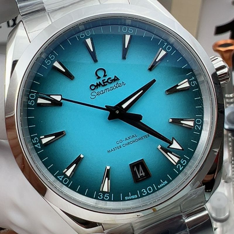 VS Omega  Gradient Turquoise  Seamaster 150TOP replica 220.10.41.21.03.006 watches 