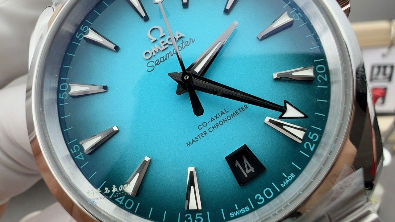 VS Omega  Gradient Turquoise  Seamaster 150TOP replica 220.10.41.21.03.006 watches  / VS826