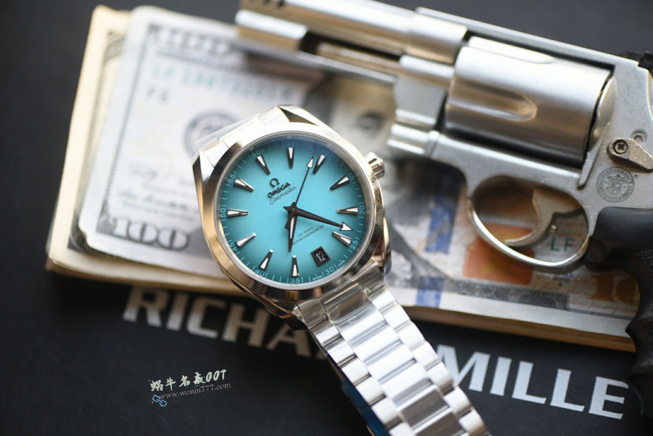 VS Omega  Gradient Turquoise  Seamaster 150TOP replica 220.10.41.21.03.006 watches  / VS826