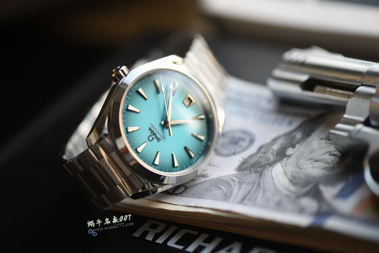 VS Omega  Gradient Turquoise  Seamaster 150TOP replica 220.10.41.21.03.006 watches  / VS826
