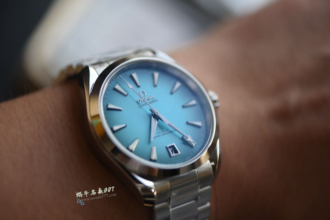 VS Omega  Gradient Turquoise  Seamaster 150TOP replica 220.10.41.21.03.006 watches  / VS826