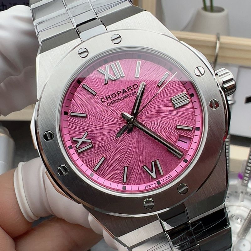 GH Chopard Snow Mountain Proud Wings  series  Pink Dial   Calendar 款 watches 