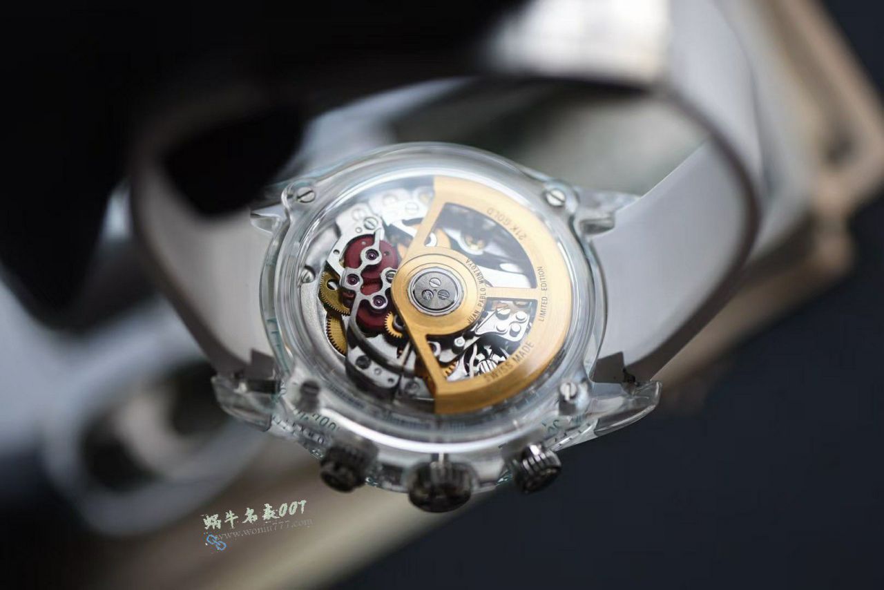  Video review  Advanced   Customized version complete Transparent crystal case  super  Skeleton 4130 Rolex Daytona  watch / R982