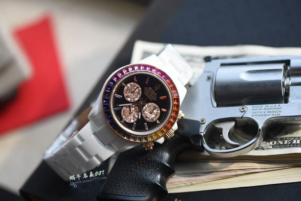 AET Special   Customized version  white  ceramics  Rolex 4130 movement  Rainbow  Daytona  watch / R983