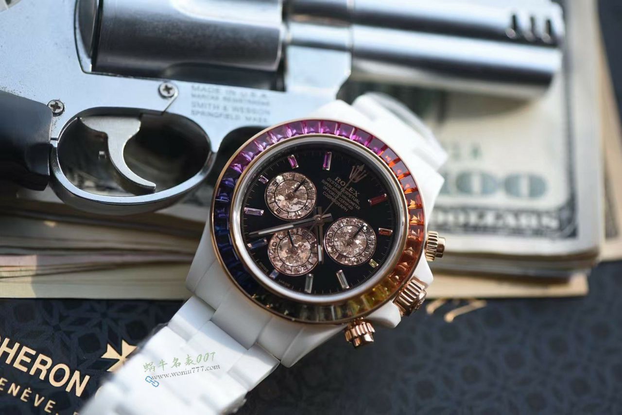 AET Special   Customized version  white  ceramics  Rolex 4130 movement  Rainbow  Daytona  watch / R983