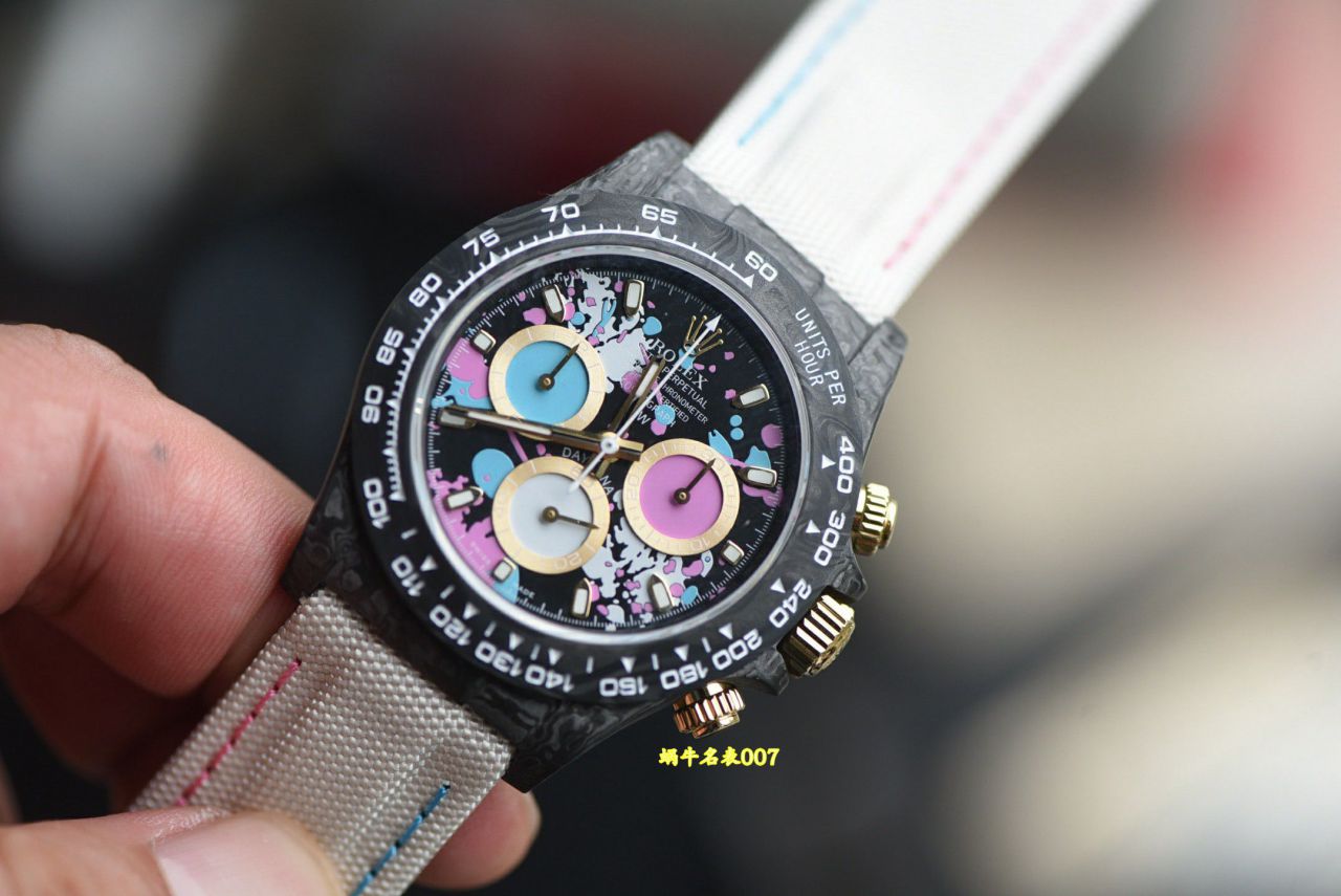 N Factory  industry Highest Version Diw  Customized version ROLEX  Daytona  complete carbon fiber case  watches  / R987