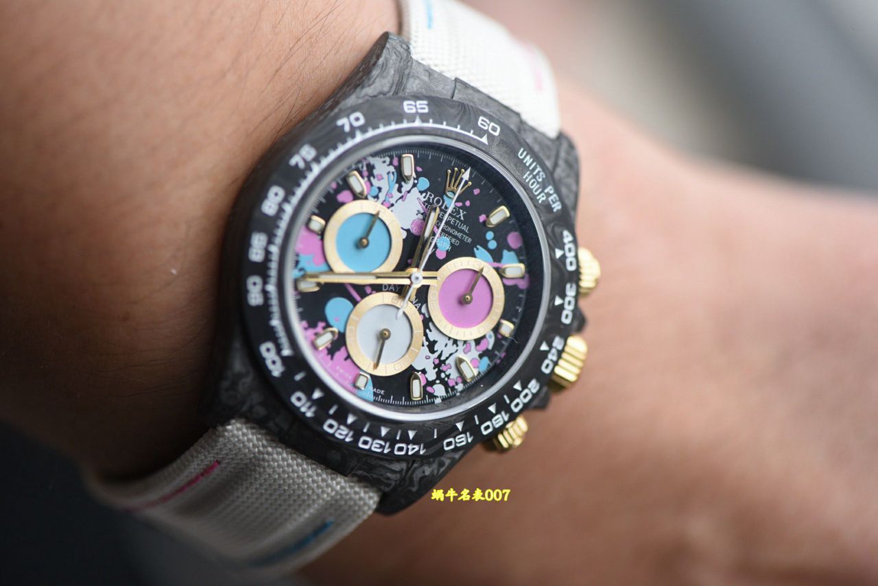 N Factory  industry Highest Version Diw  Customized version ROLEX  Daytona  complete carbon fiber case  watches  / R986