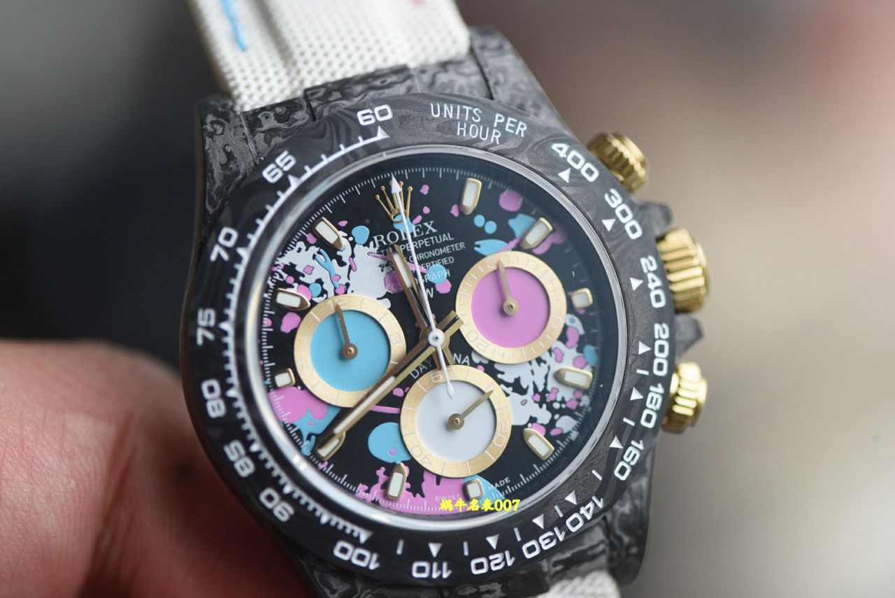 N Factory  industry Highest Version Diw  Customized version ROLEX  Daytona  complete carbon fiber case  watches  / R989