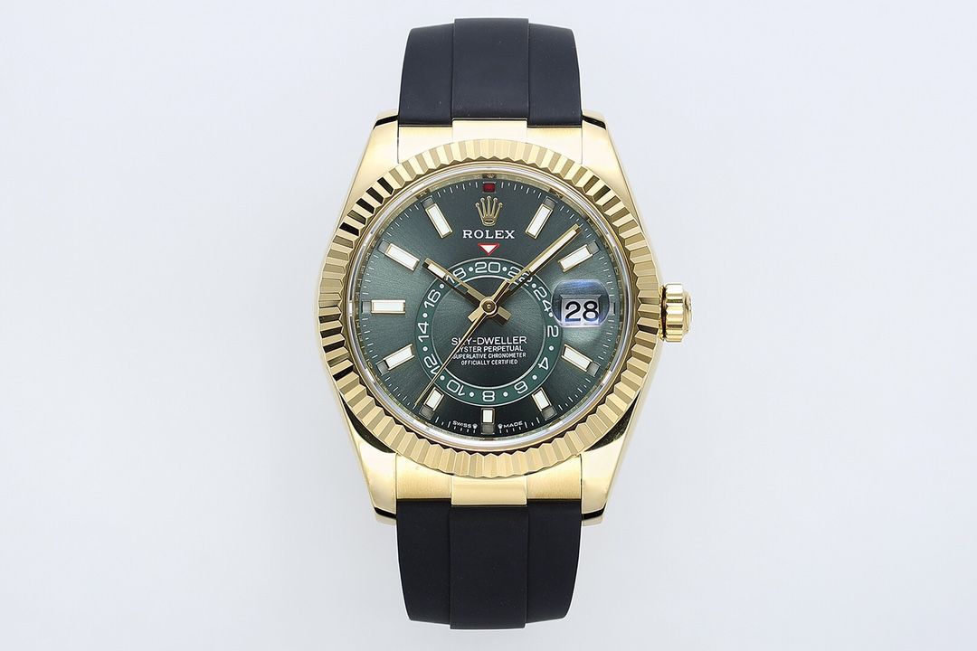 ZF Skywalker ROLEXRolexSky-Dweller  Matching weight version  Rose gold green face small quantity arrival  / R997