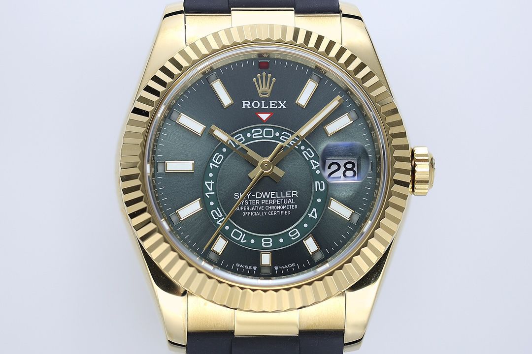 ZF Skywalker ROLEXRolexSky-Dweller  Matching weight version  Rose gold green face small quantity arrival  / R997