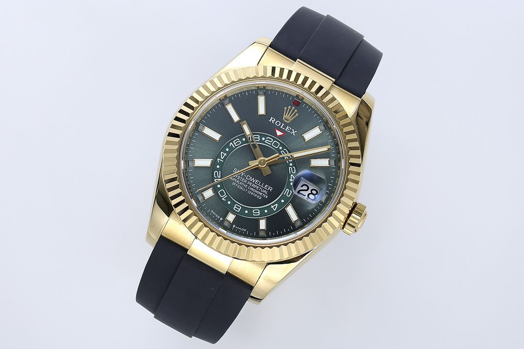 ZF Skywalker ROLEXRolexSky-Dweller  Matching weight version  Rose gold green face small quantity arrival  / R997