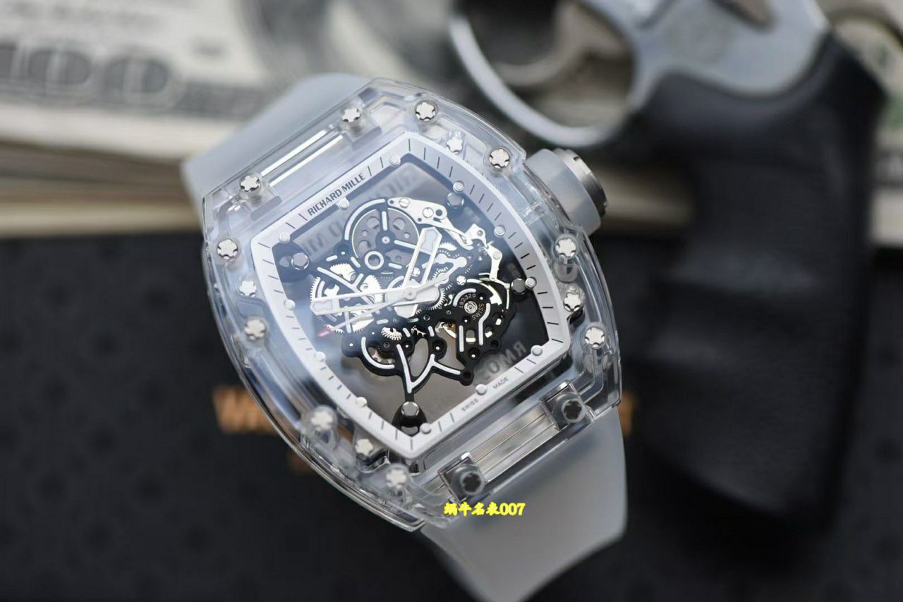  Video review sonic Produced Richard Miller Transparent crystal case RM055 watches  / sonic RM055V
