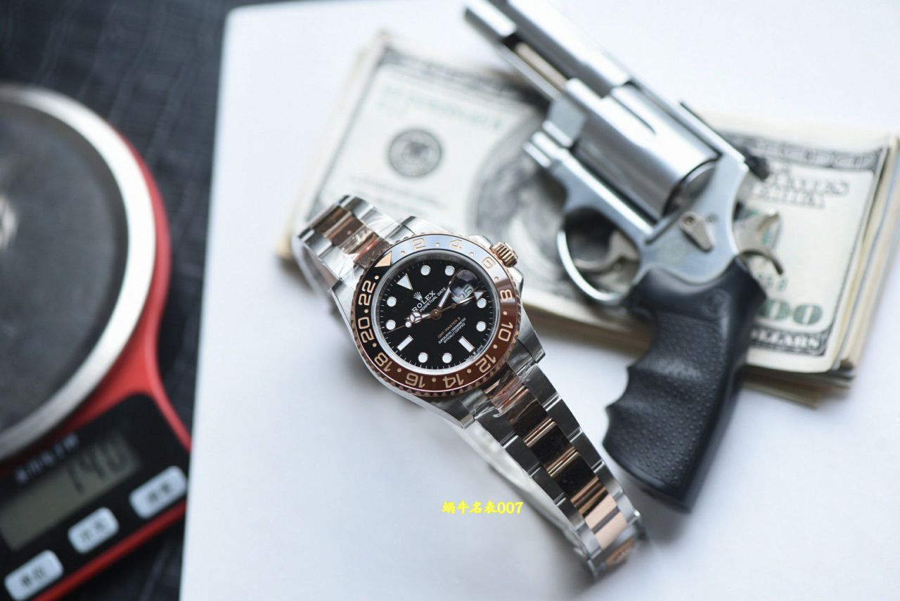  Video review  Gold-plated  Matching weight version Rolex GMT-Master  Sarsaparilla bezel m126711chnr-0002TOP replica  watches  / R1013