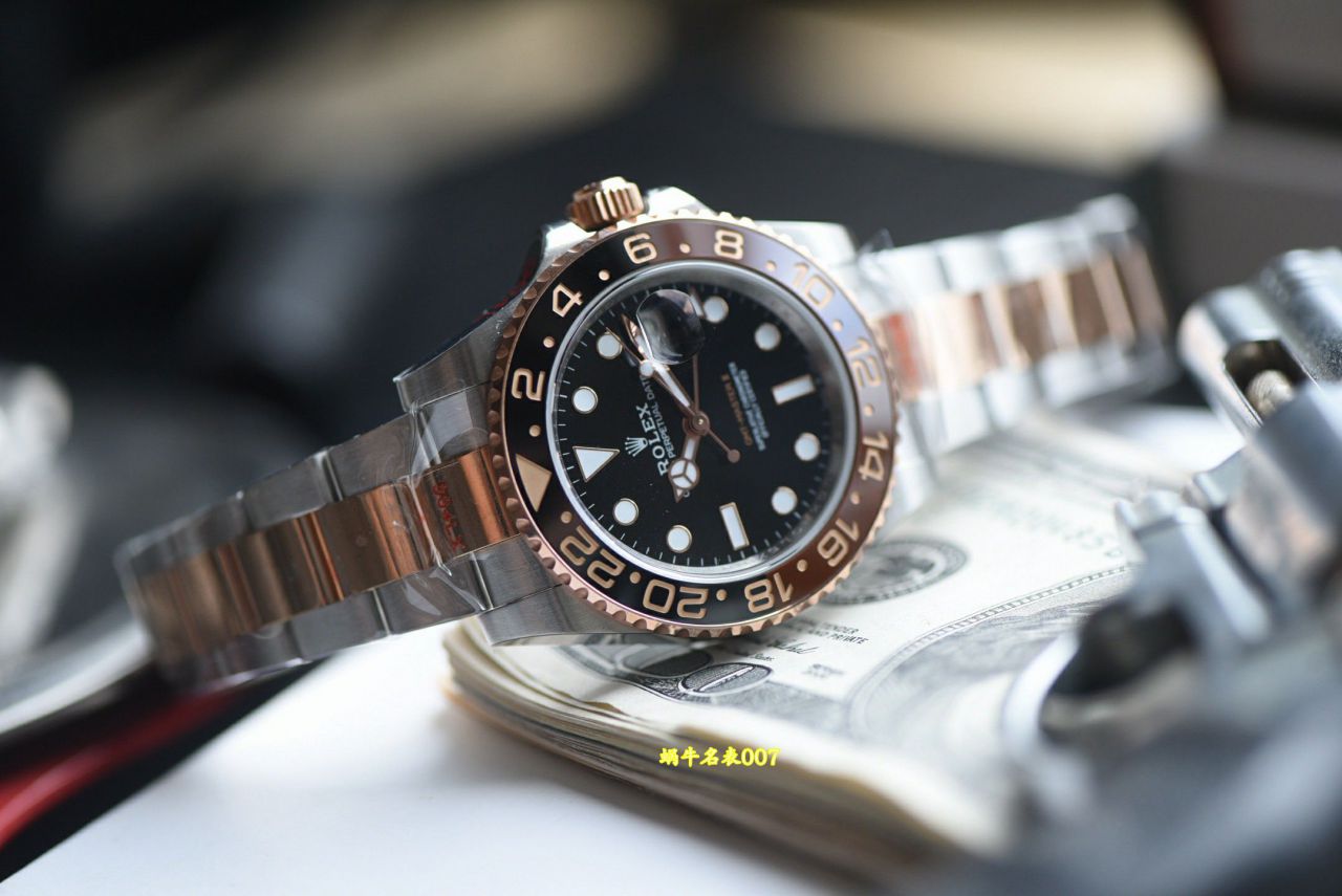  Video review  Gold-plated  Matching weight version Rolex GMT-Master  Sarsaparilla bezel m126711chnr-0002TOP replica  watches  / R1013