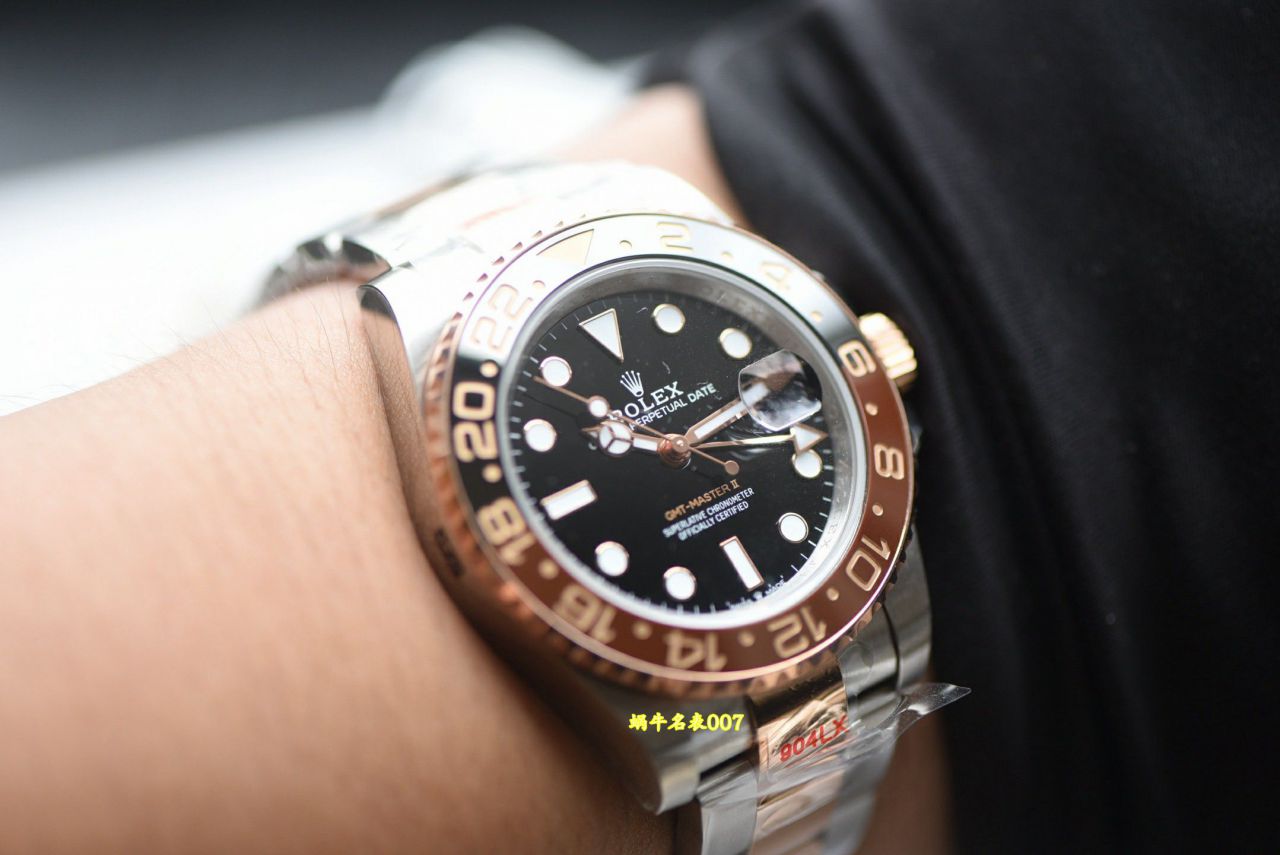  Video review  Gold-plated  Matching weight version Rolex GMT-Master  Sarsaparilla bezel m126711chnr-0002TOP replica  watches  / R1013