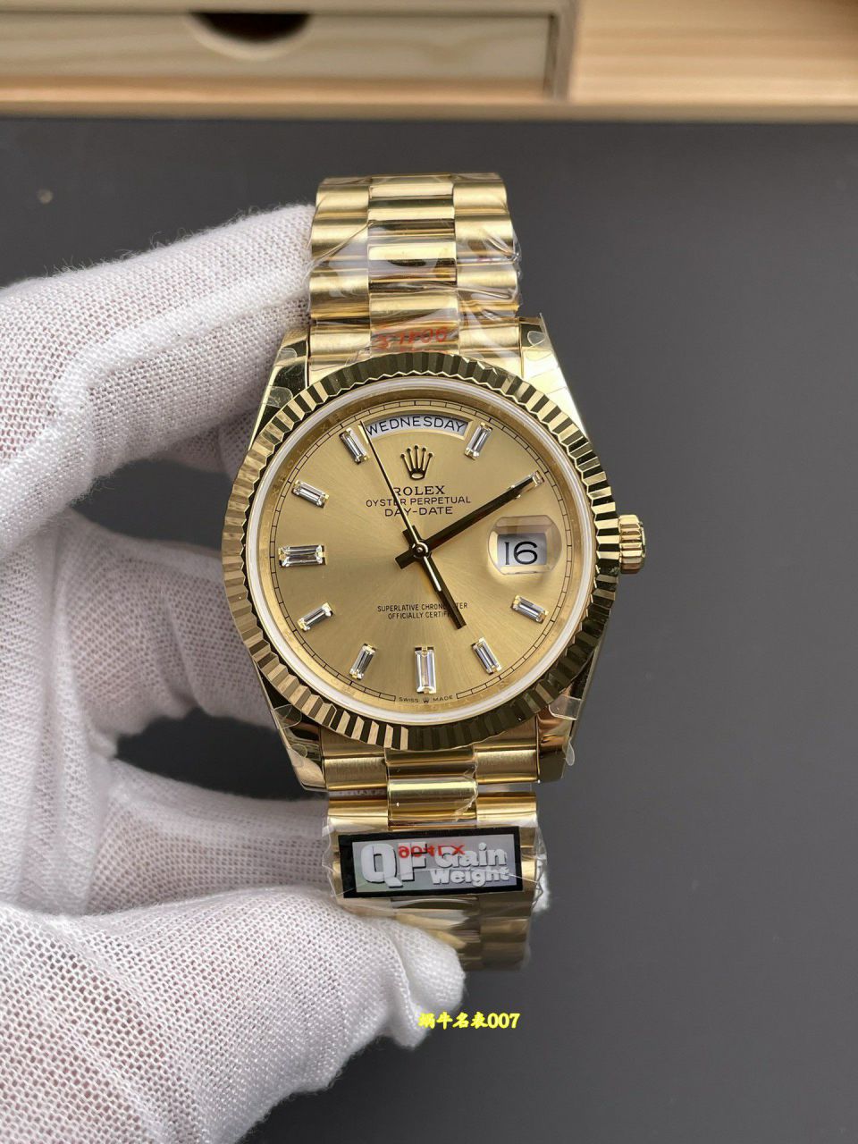 QF Factory  Matching weight version  Yellow rock sugar Rolex Day-Date  series m228238-0005 watches  / R1023