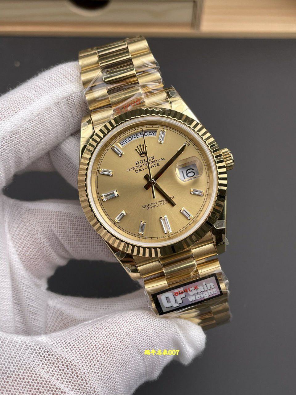 QF Factory  Matching weight version  Yellow rock sugar Rolex Day-Date  series m228238-0005 watches  / R1023