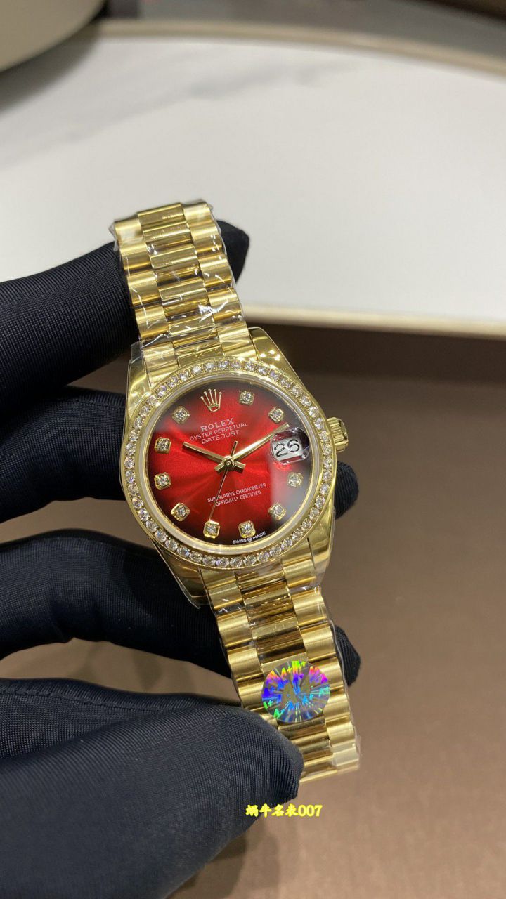 A+31mm Snake Year Limited Edition Gradient Red  Rolex Datejust  Women watch278289RBR-0028，278278-0049，M278288RBR-0041 / R1027