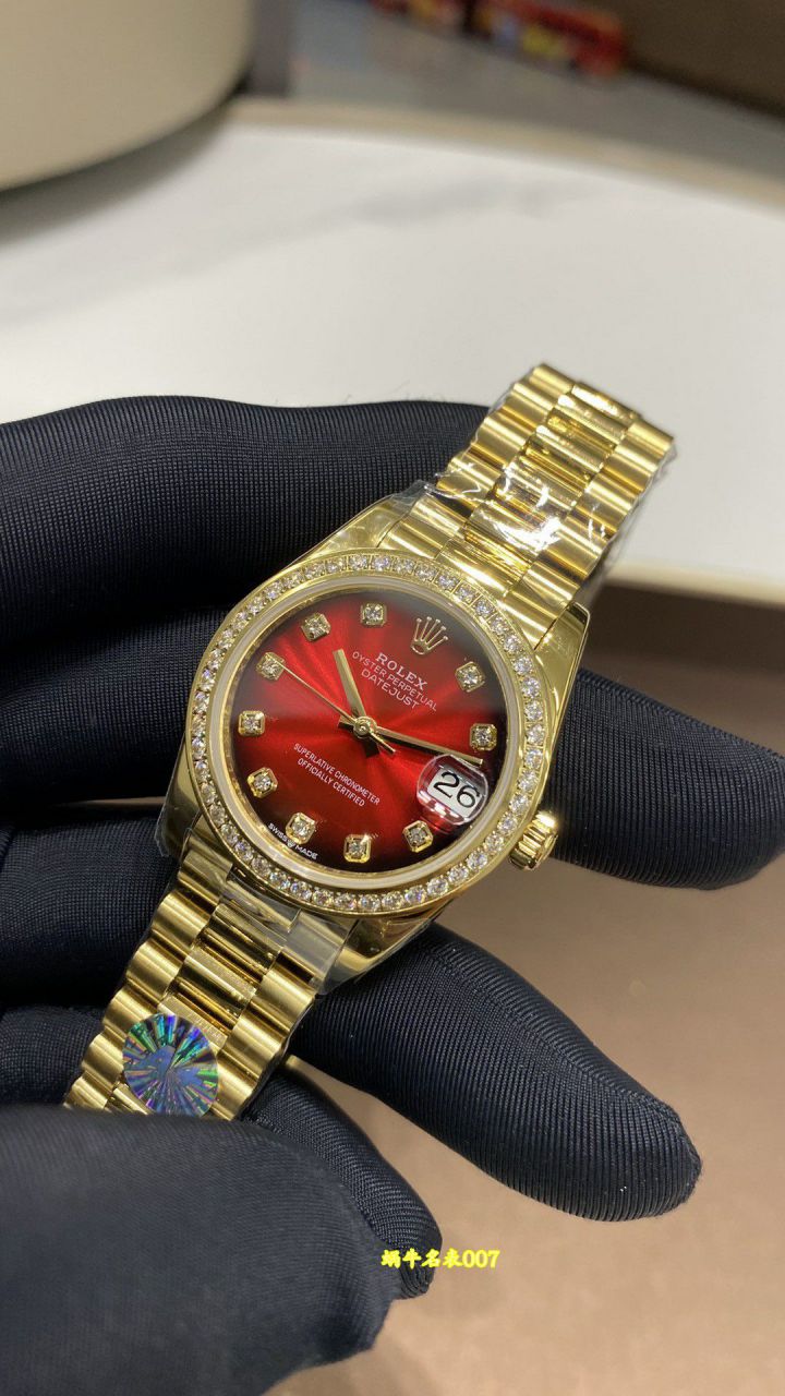 A+31mm Snake Year Limited Edition Gradient Red  Rolex Datejust  Women watch278289RBR-0028，278278-0049，M278288RBR-0041 / R1027