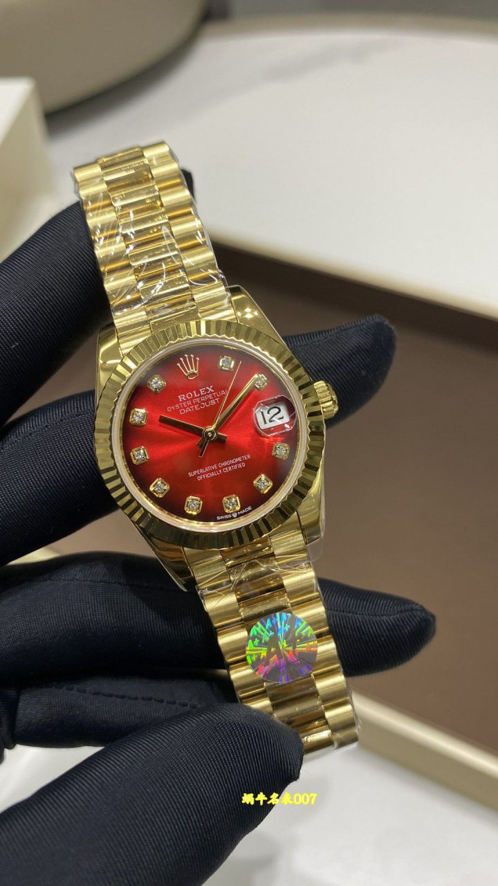 A+31mm Snake Year Limited Edition Gradient Red  Rolex Datejust  Women watch278289RBR-0028，278278-0049，M278288RBR-0041 / R1027