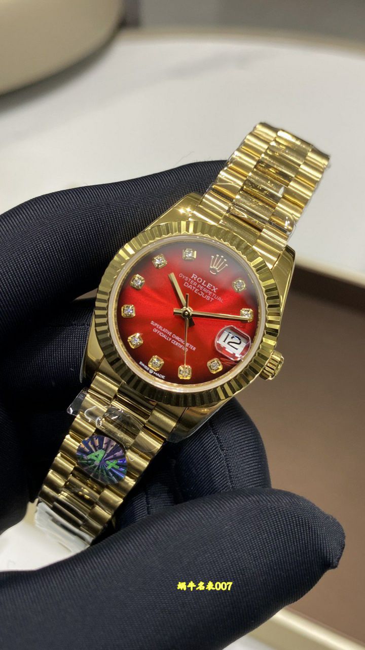 A+31mm Snake Year Limited Edition Gradient Red  Rolex Datejust  Women watch278289RBR-0028，278278-0049，M278288RBR-0041 / R1027