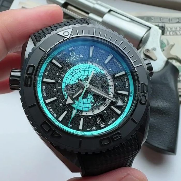 VS Factory OmegaTOP replica  watch  Seamaster  World Time 600 meters 215.92.46.22.01.006 watches 