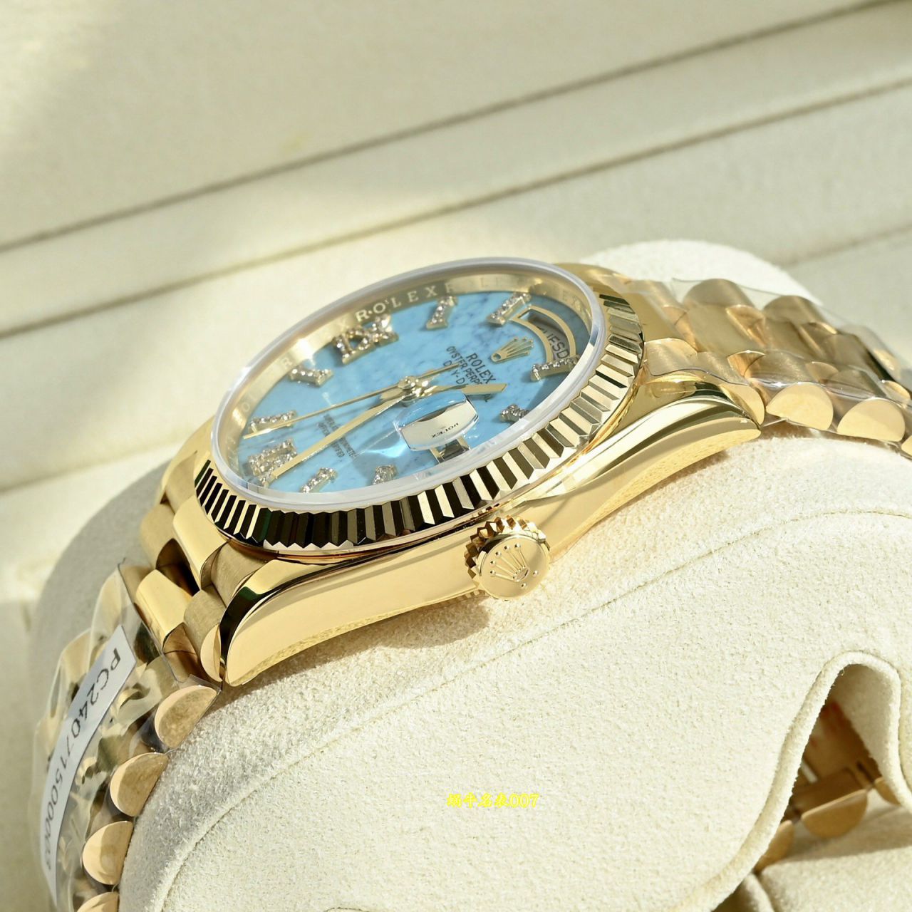  Video review  Ultra-high-end  Gold-plated Rolex Day-Date 绿松石m128238-0071 watches  / R1037